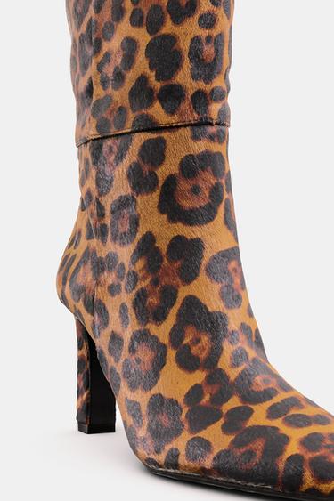 ANIMAL PRINT LEATHER AND SHEEPSKIN BOOTS - Leopard by Zara - Image 7