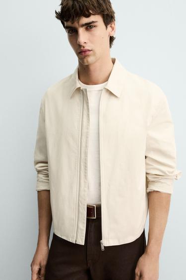 RELAXED FIT JACKET WITH PLEATS - Ecru by Zara