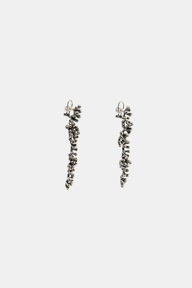 WATERFALL RHINESTONE EARRINGS - Silver by Zara - Image 8
