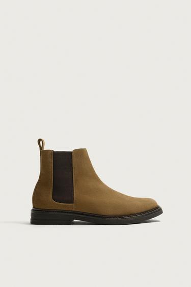 LEATHER CHELSEA BOOTS - Taupe Grey by Zara