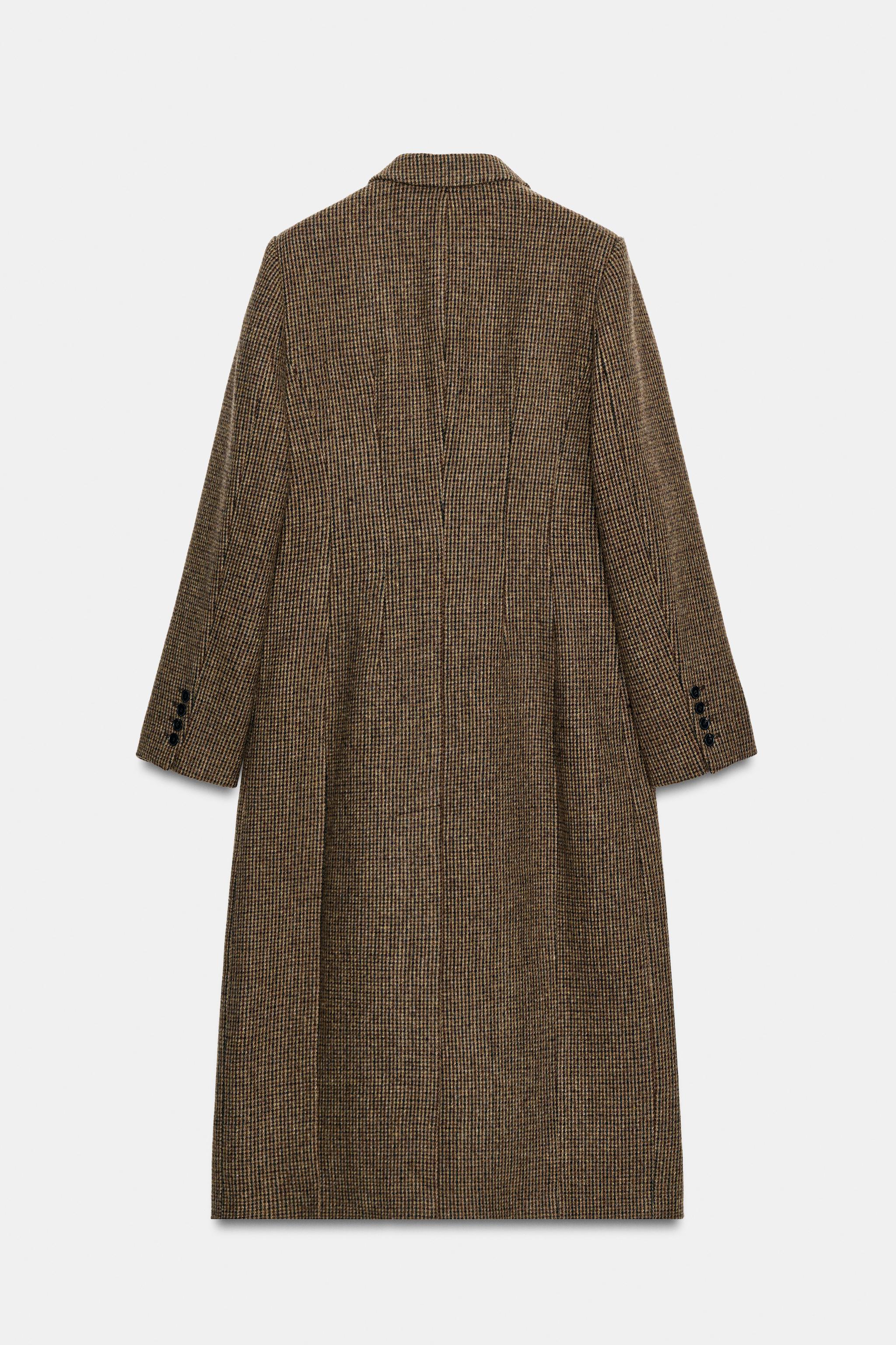 ZW COLLECTION 100% WOOL PLAID COAT