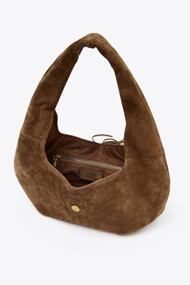 FRINGED SPLIT SUEDE SHOULDER BAG - Chocolate by Zara - Image 6