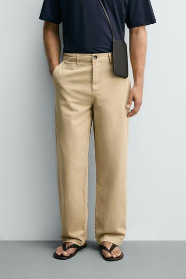 PANTALÓN CHINO STRAIGHT FIT - Tostado de Zara