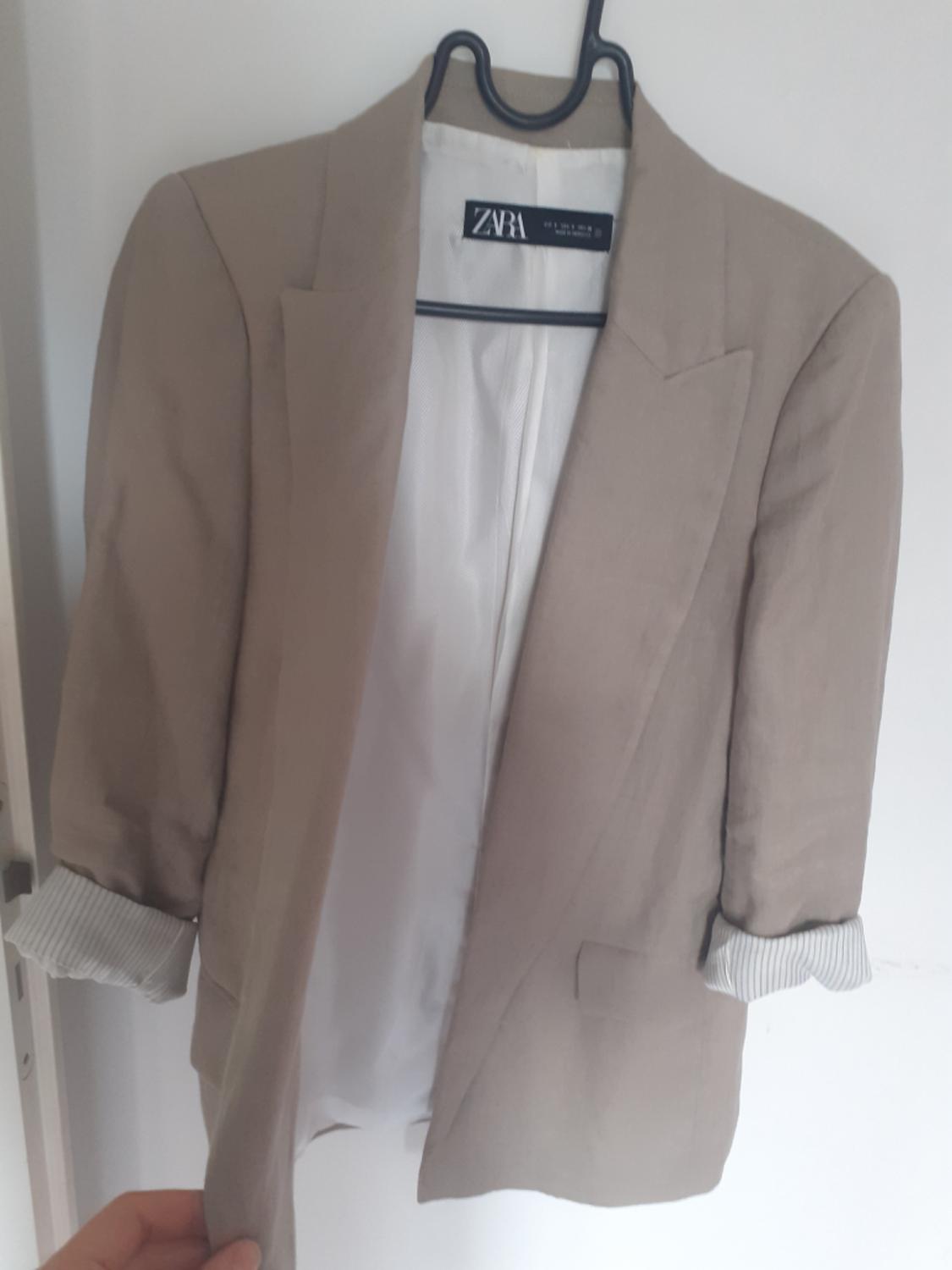 LINEN BLAZER WITH PRINTED CUFFS - Image 2