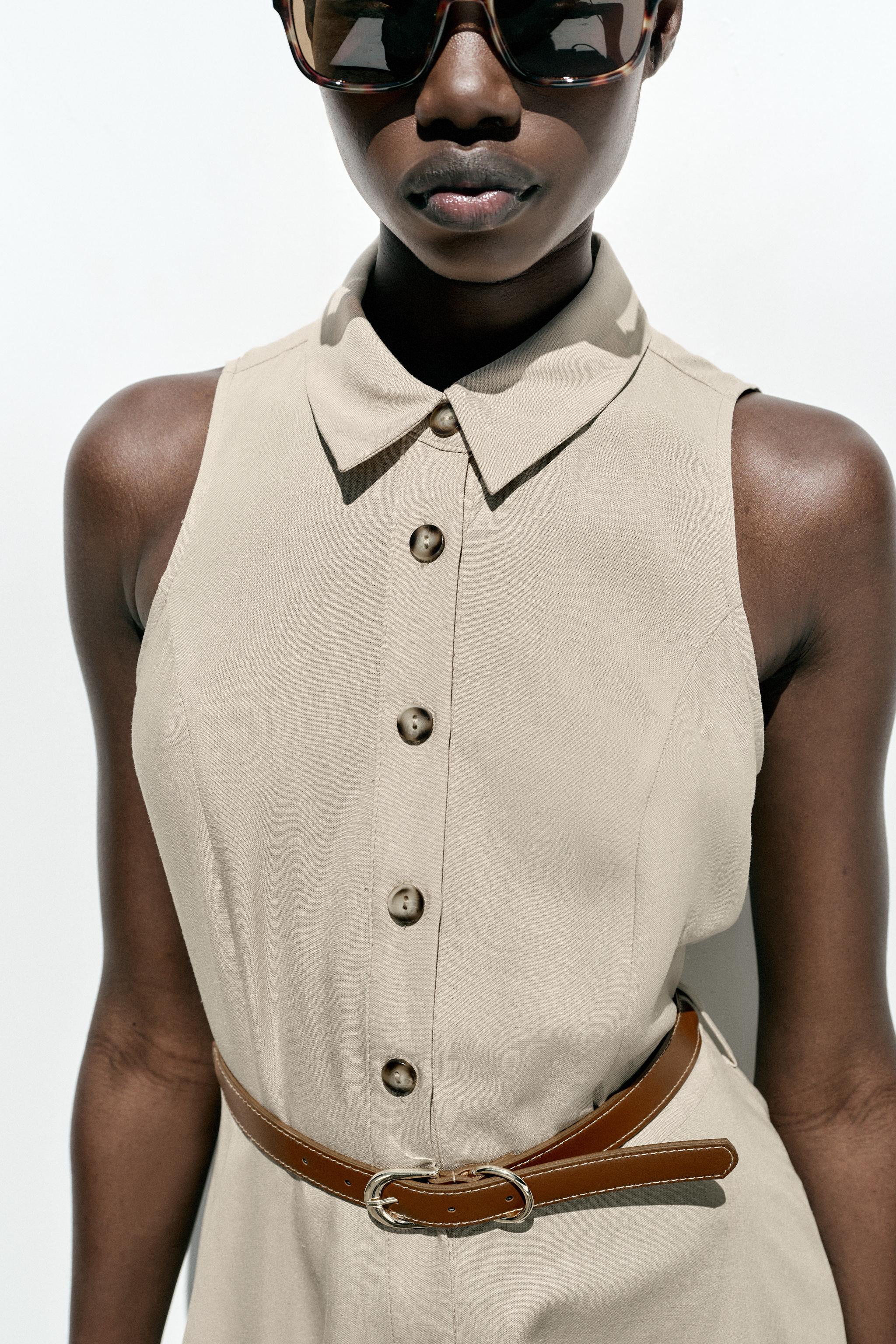 ☆ドイツ発*ZARA*新作*ベルテッドミニドレス/BEIGE☆ ☆ドイツ発*ZARA*新作*ベルテッドミニドレス/BEIGE☆ (ZARA