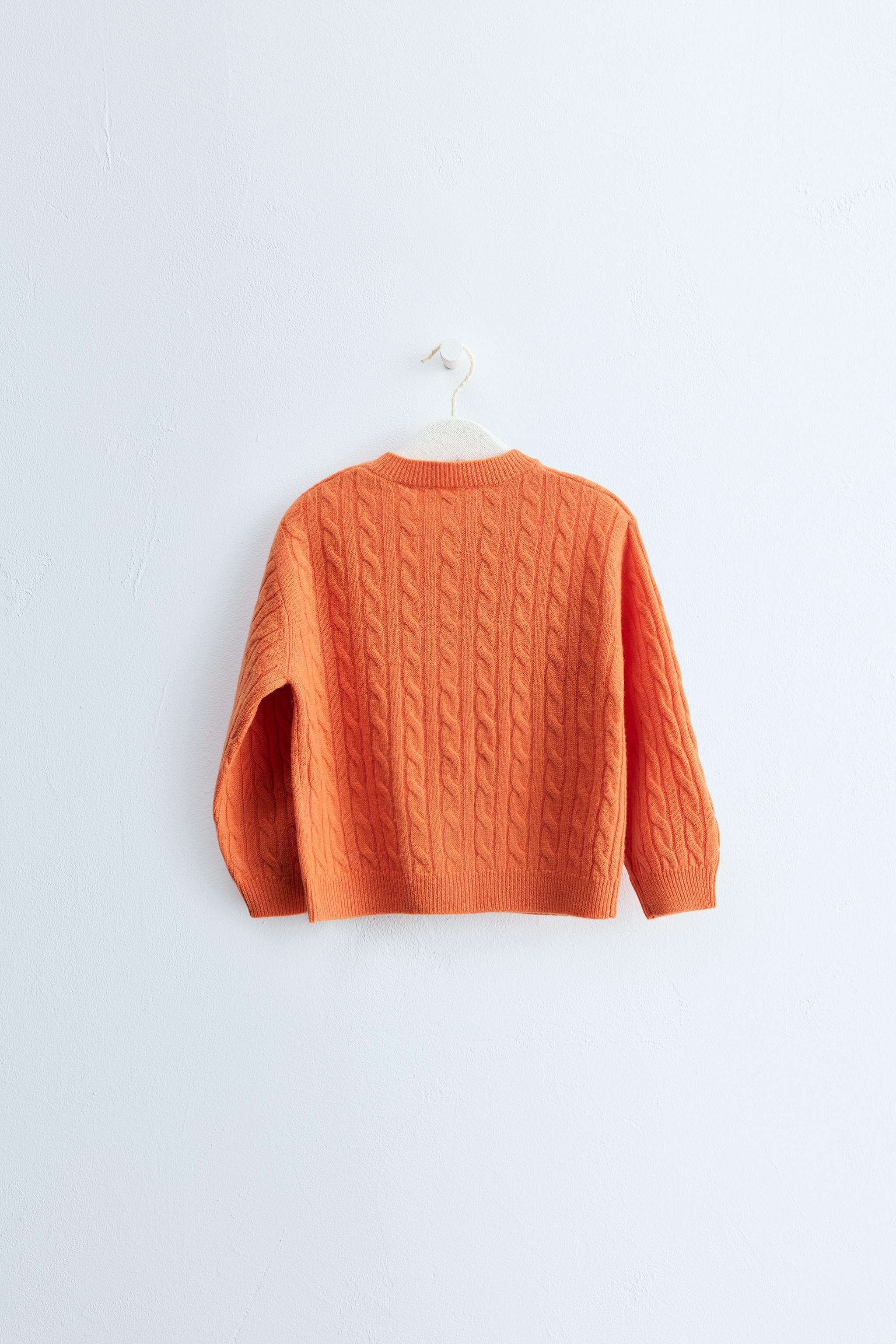 ZARA TIMELESS - 100% WOOL CABLE-KNIT CARDIGAN