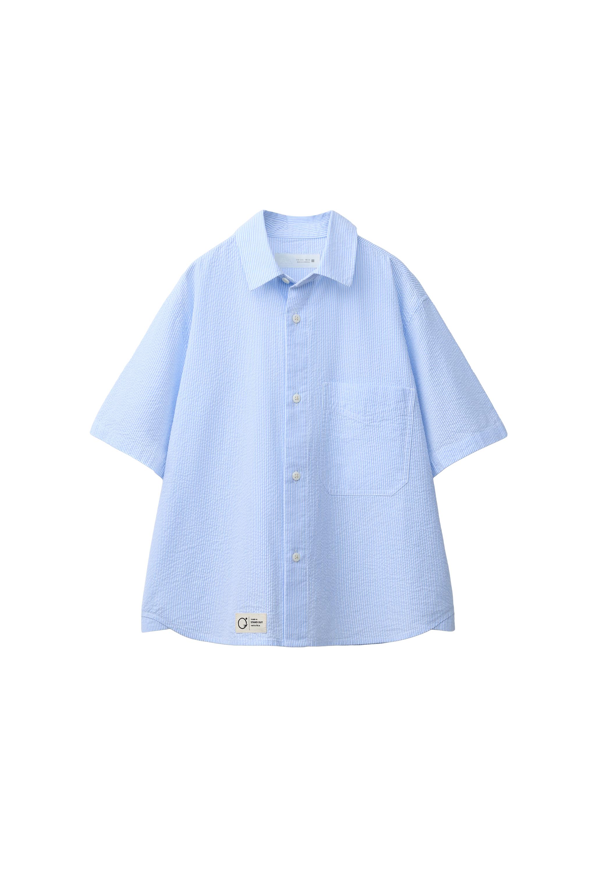 シアサッカー地シャツ - 空色 | ZARA Japan / 日本