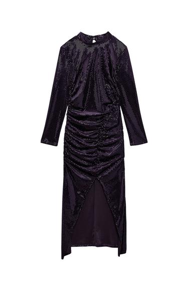 DRAPED VELVET DRESS