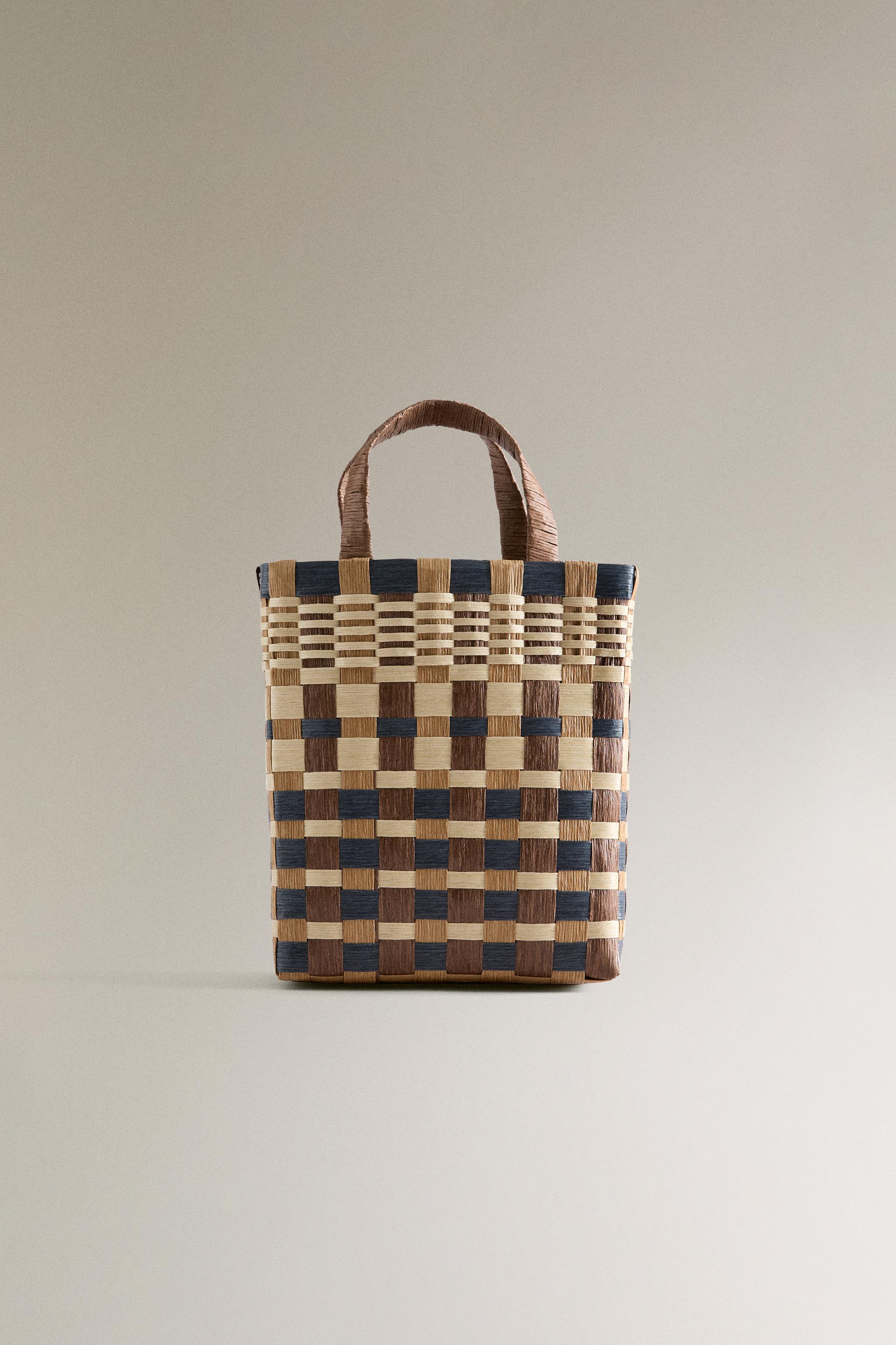 MULTICOLORED MINI SHOPPER BAG - Brown | ZARA United States MULTICOLORED MINI SHOPPER BAG - Brown | ZARA United States