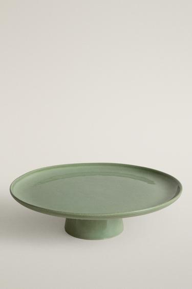 STONEWARE CAKE DISH - أخضر الخاص بـ Zara - صورة 0