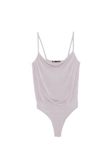 DRAPED NECKLINE BODYSUIT