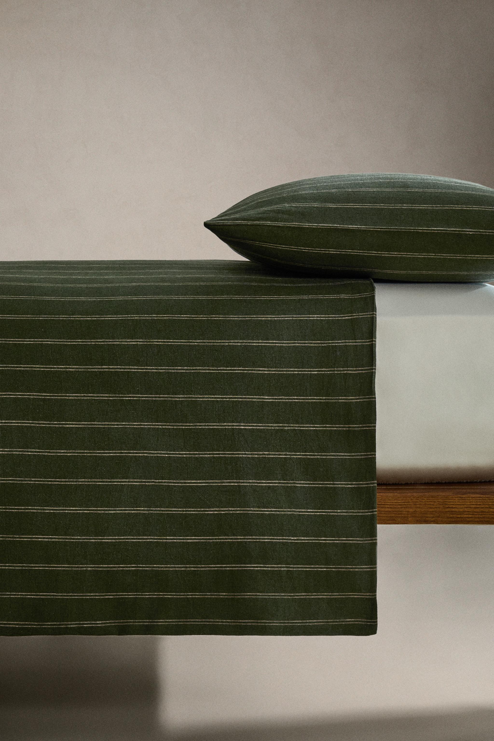 HOUSSE DE COUETTE COTON ET LIN RAYURES NOËL