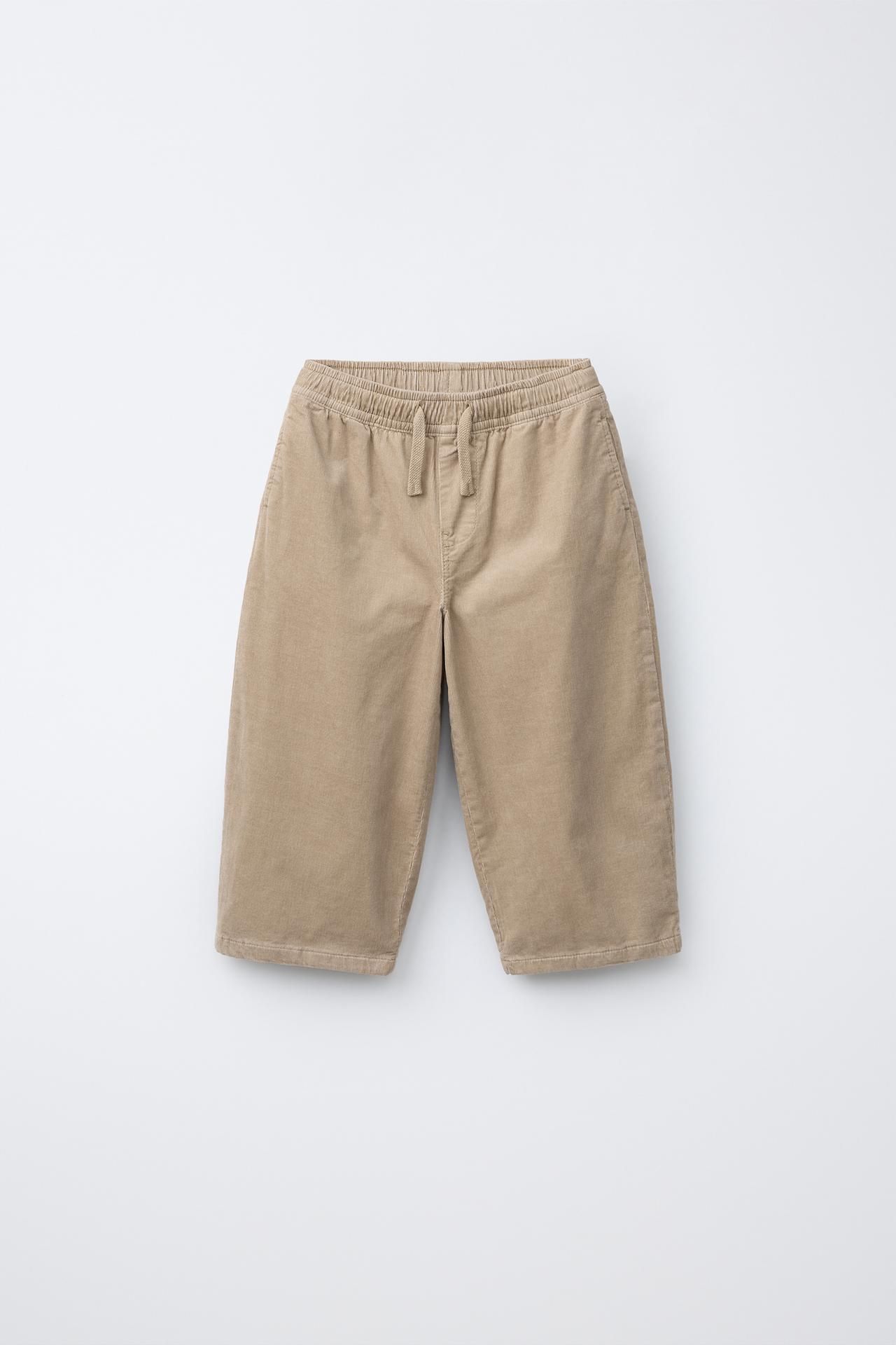 MICRO-CORDUROY BAGGY PANTS — Ecru