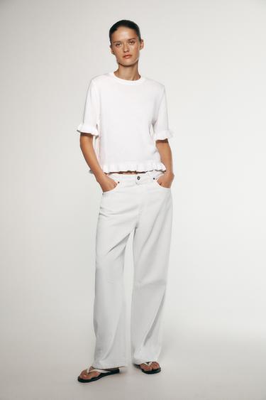 TOP PUNTO VOLANTES - Blanco de Zara - Imagen 0