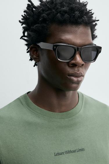 CONTRAST PRINT T-SHIRT - washed green by Zara - Image 4