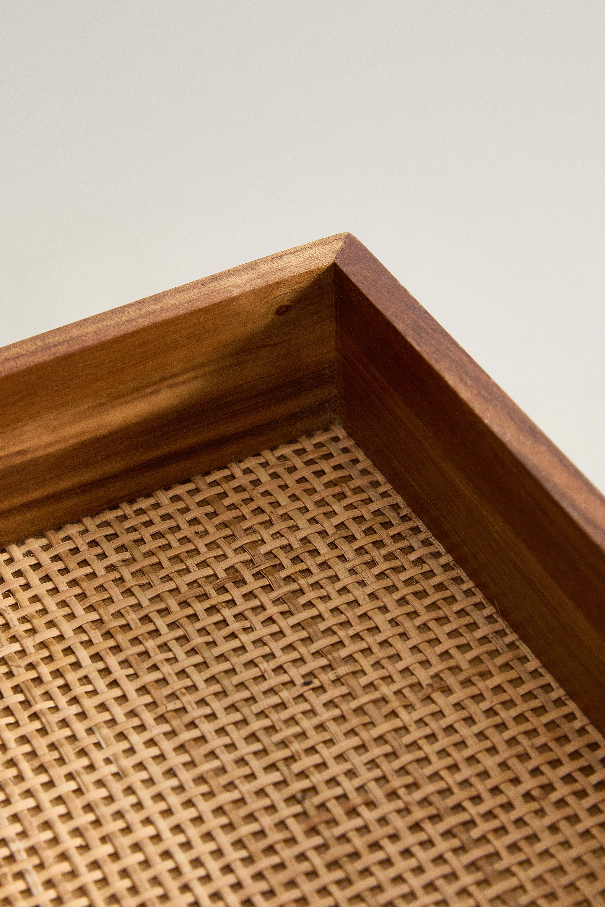 PORTE-SERVIETTES BOIS ET ROTIN