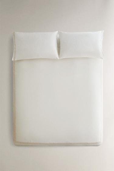 HOUSSE DE COUETTE SATIN BRODÉE - Blanc cassé de Zara - Image 0