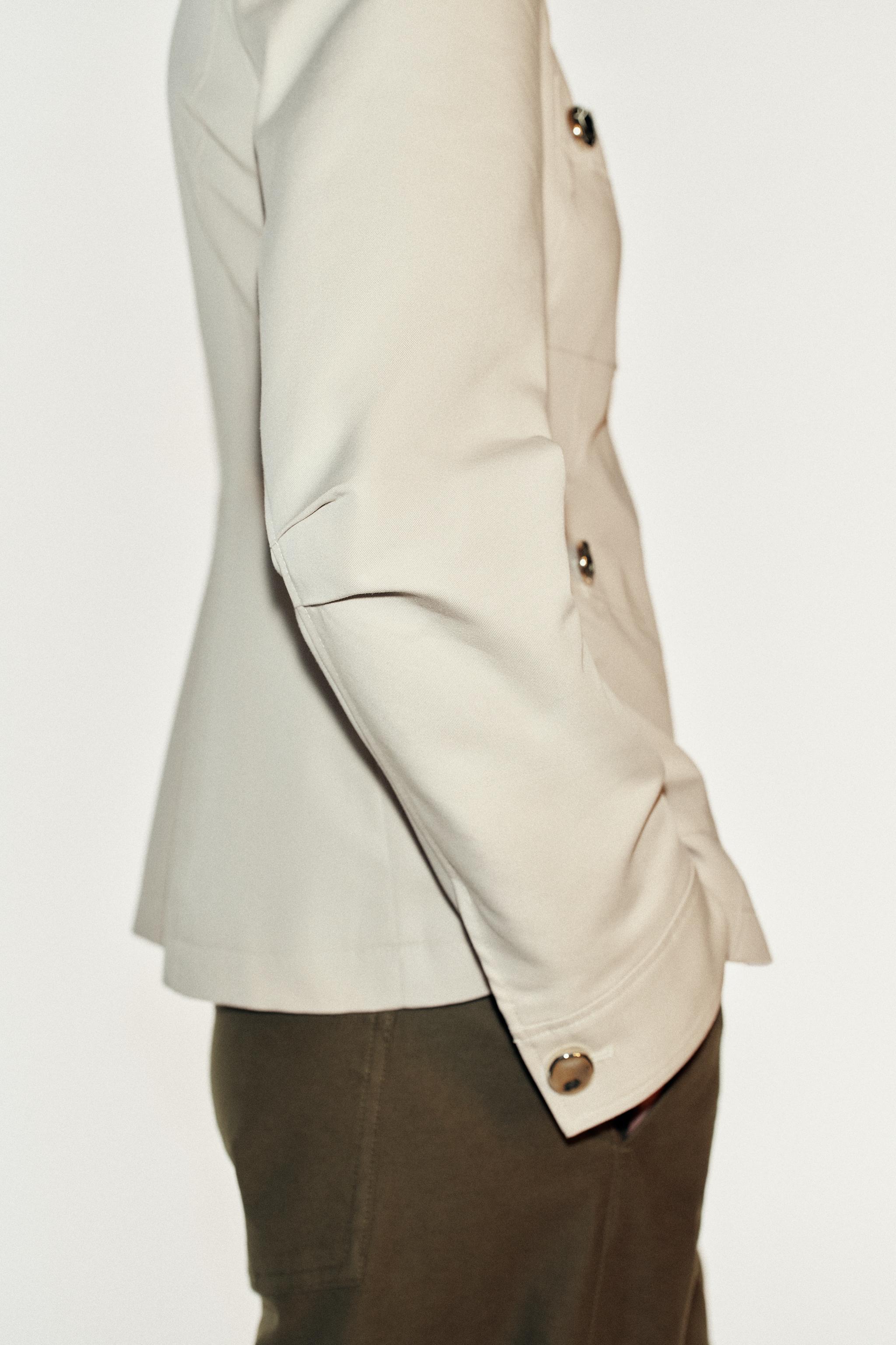 Женские куртки Zara FITTED STAND-UP COLLAR JACKET — фото 6