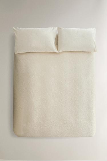 COTTON JACQUARD DUVET COVER - Oyster-white by Zara