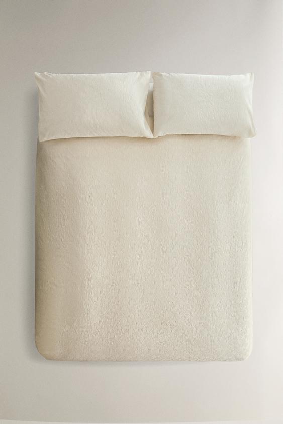 CAPA DE EDREDOM DE ALGODÃO JACQUARD - Branco-marfim da Zara - Imagem 0