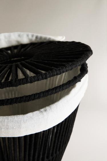 CORBEILLE À PAPIER TISSU INTÉRIEUR - Noir de Zara - Image 2