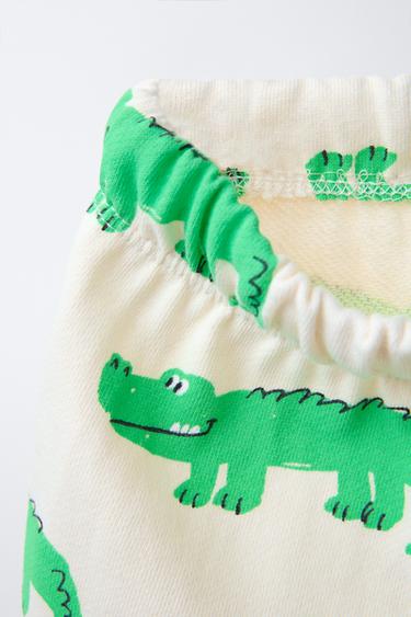 CROCODILE PRINT BERMUDA SHORTS - Ecru by Zara - Image 2
