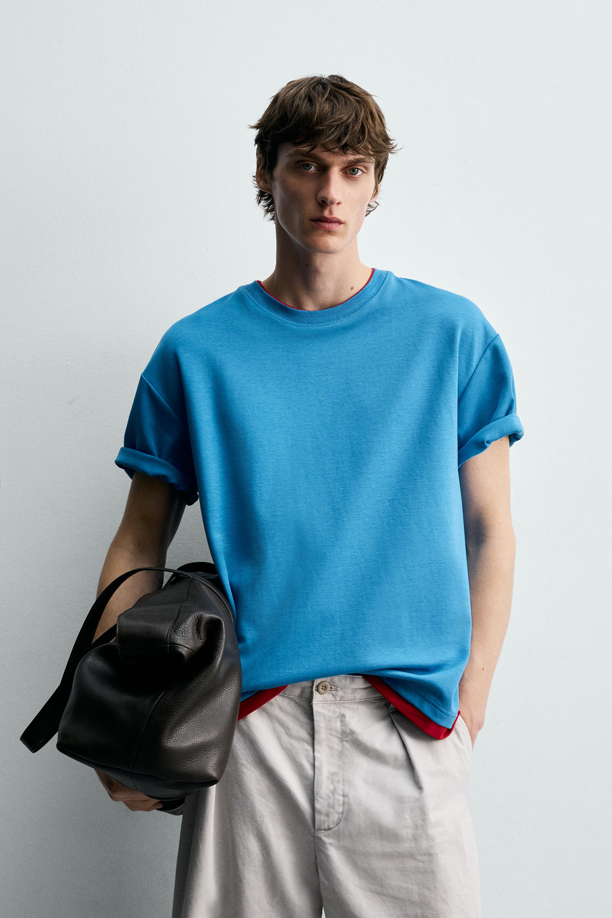 CONTRAST DOUBLE TRIM T-SHIRT