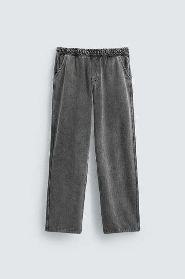 WASHED RELAXED FIT JOGGER TROUSERS - Greyish by Zara