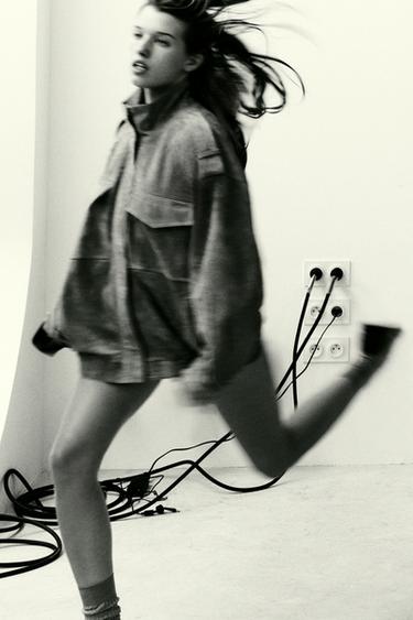 CAZADORA PIEL ANTE - Marrón / Topo de Zara