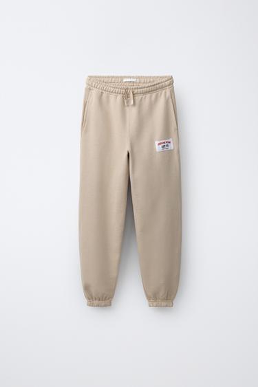 PLUSH JOGGING TROUSERS - camel by Zara
