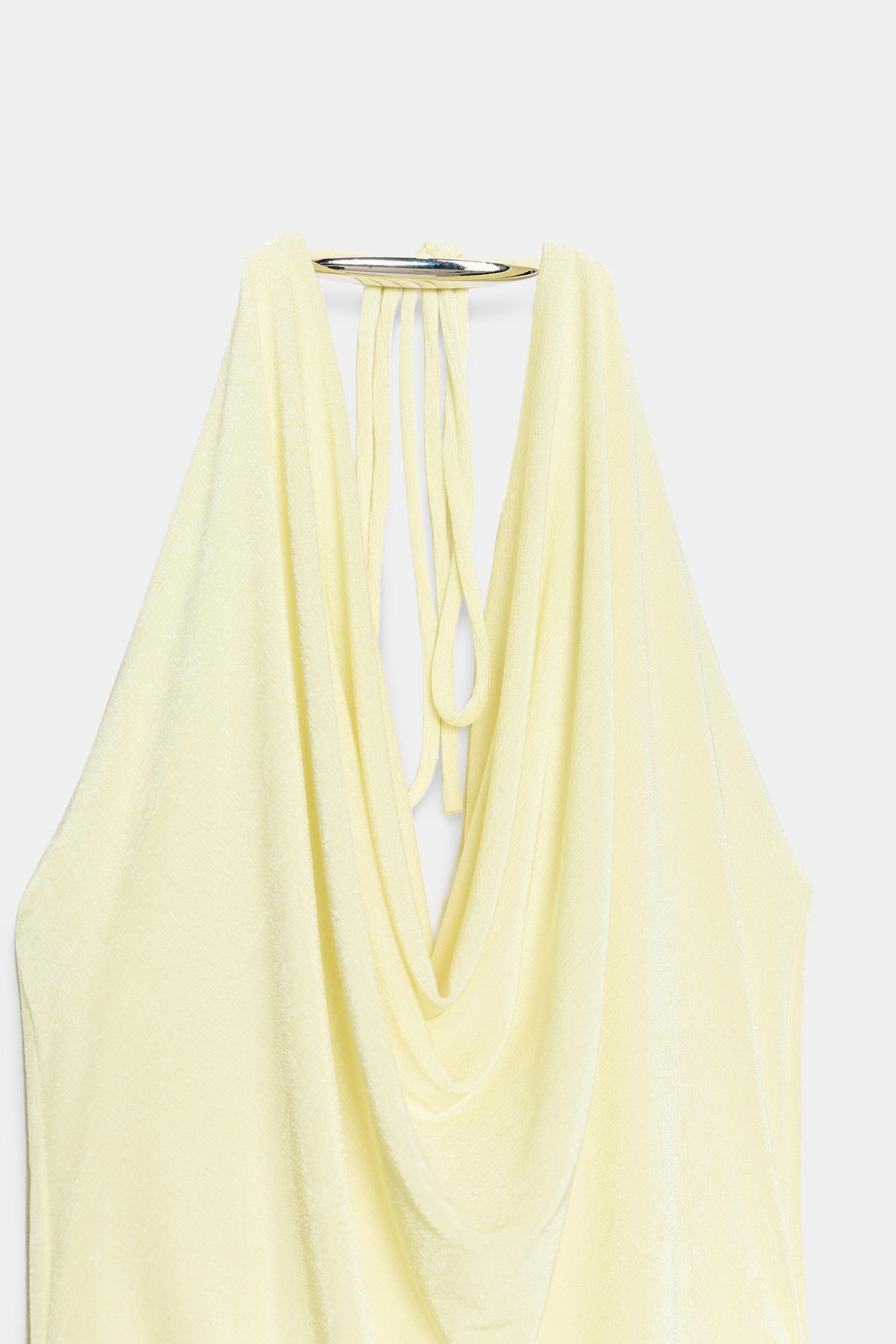ROBE LONGUE HALTER AVEC DÉCOR