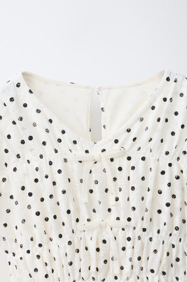 POLKA DOT DRESS - Black / White by Zara - Image 2