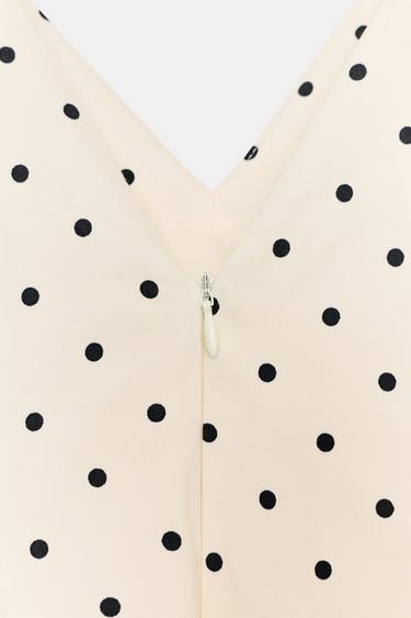 ROBE COMBINAISON COURTE À POIS - Écru / Noir de Zara - Image 4