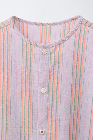 CHEMISE À RAYURES - Rose / Mauve de Zara - Image 2