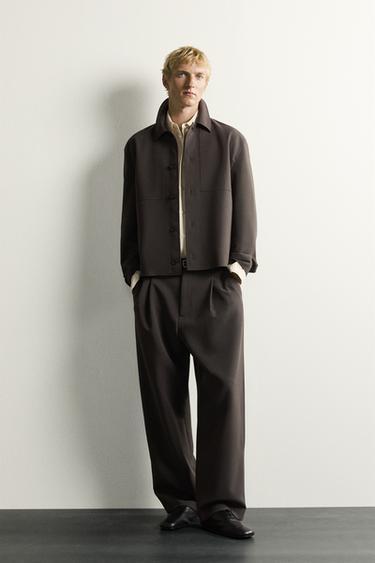 BOXY FIT OVERSHIRT - Brown / Taupe by Zara - Image 0