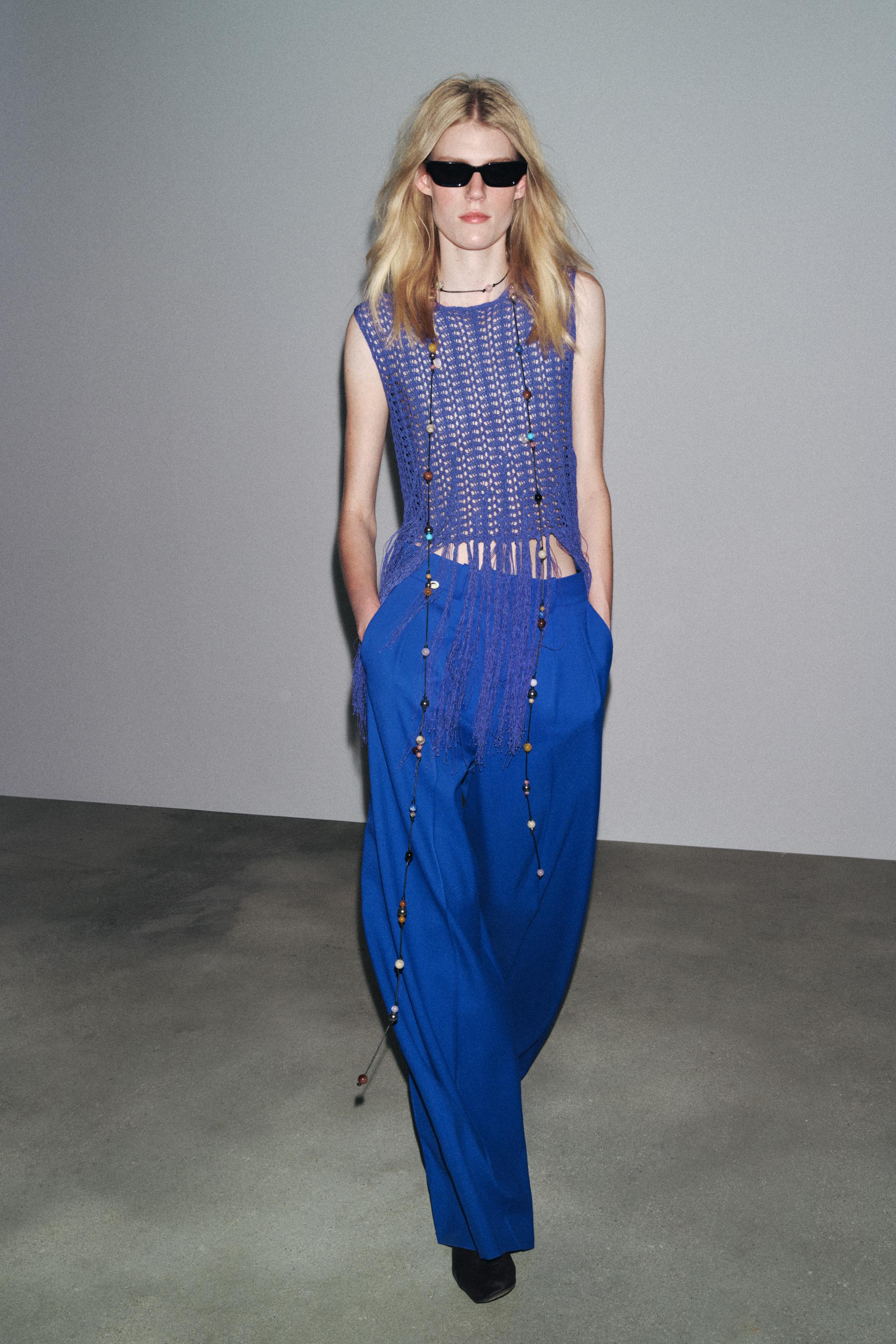 Blue crochet top