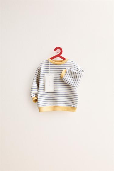 ZARA TIMELESS - SWEAT À RAYURES - Écru / Bleu de Zara