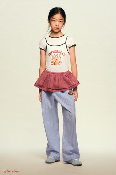 SABUK ROK KOTAK-KOTAK VICHY BUTTERBEAR© - Merah dari Zara