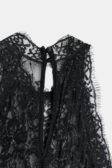ROBE STYLE LINGERIE EN DENTELLE - Noir de Zara - Image 8