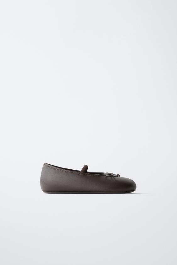 Zara KOŽNE BAREFOOT BALERINKE – Smeđa – Slika 0