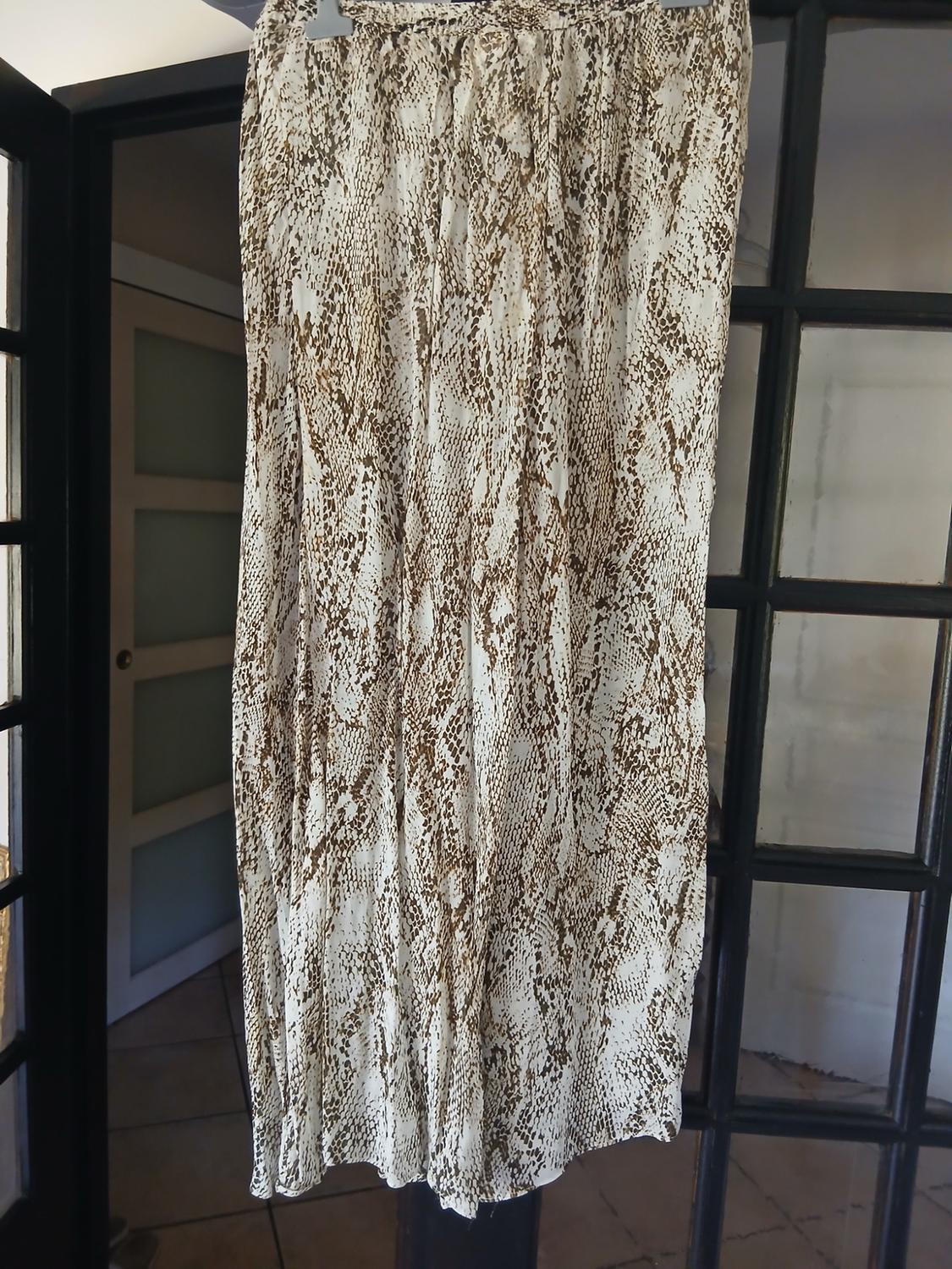 ANIMAL PRINT WIDE-LEG TROUSERS - Image 3