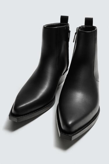 POINTED TOE COWBOY BOOTS - Black by Zara - Image 1