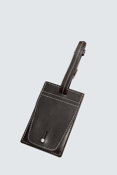 Zara LEATHER KEYCHAIN - Brown
