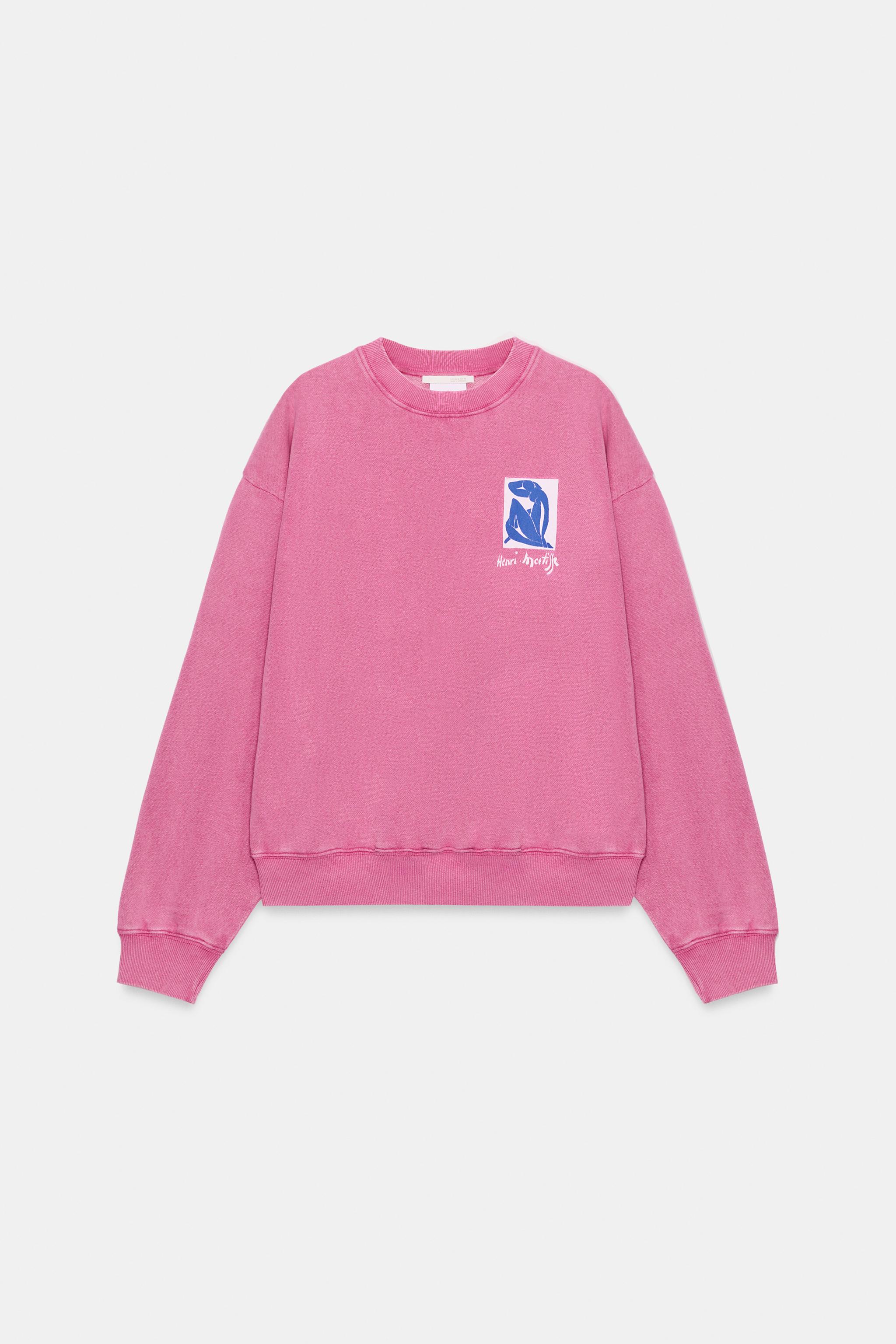 Женские худи Zara HENRI MATISSE WASHED SWEATSHIRT — фото 4