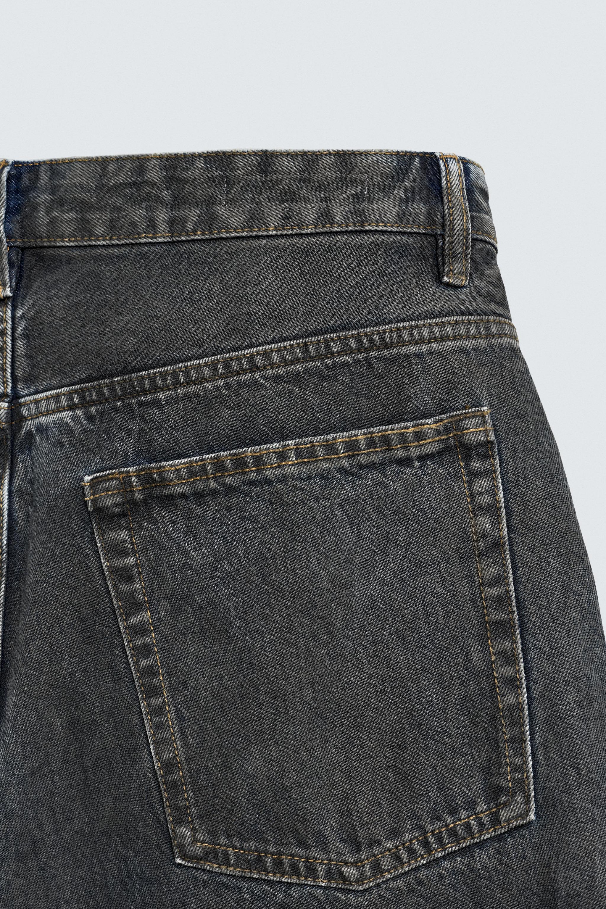 WAXED EFFECT BAGGY FIT JEANS - Charcoal | ZARA United States