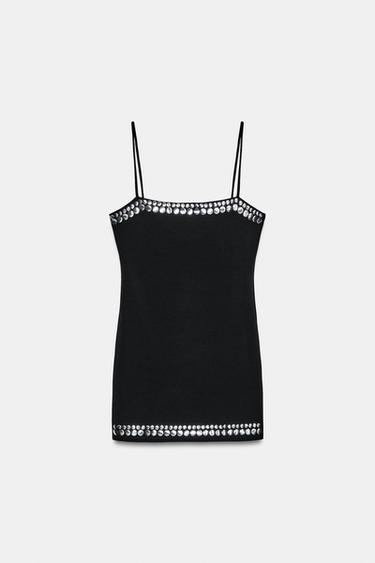 STUDDED MINI DRESS - Black by Zara