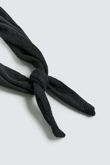 BANDANA EN MAILLE 100 % LIN - Charbon de Zara - Image 4