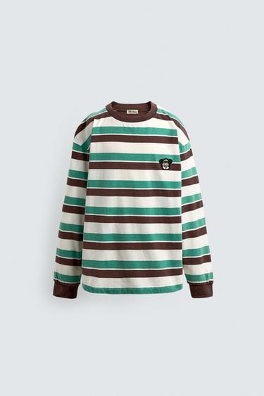 7-14 TUỔI/ ÁO PHÔNG SỌC NGANG, ĐẮP HỌA TIẾT HARRY LAMBERT FOR ZARA X DISNEY - Sọc xanh lá cây từ Zara