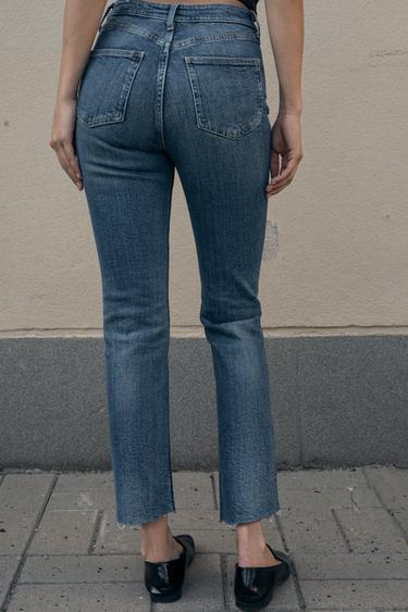 Zara Mavi - TRF YÜKSEK BEL KISA KESİM ÇAN PAÇA JEAN