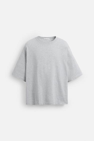 BASIC BOXY FIT T-SHIRT - Grey marl by Zara